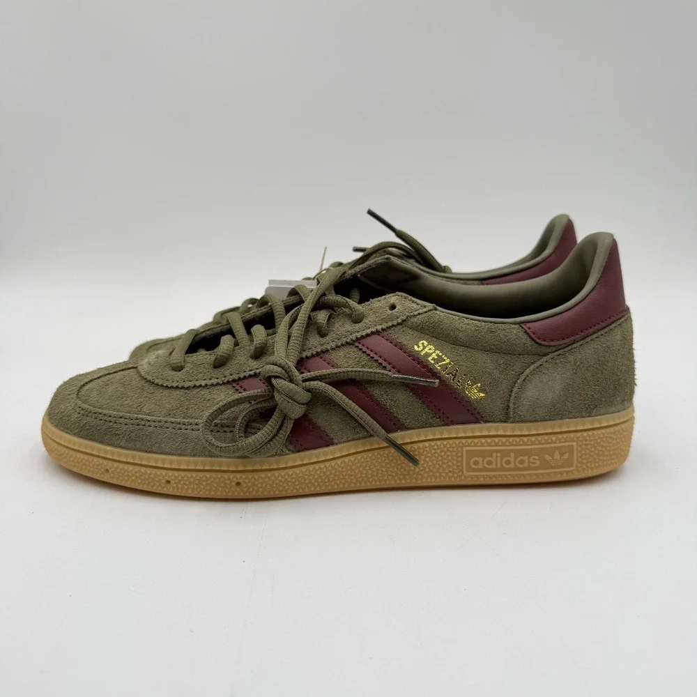 Adidas Men's Size 11.5 Handball Spezial Casual Shoes Olive Brown Gum JQ8297 NEW